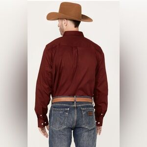 NWOT RANK 45® MEN'S TWILL LOGO LONG SLEEVE BUTTON-DOWN STRETCH WESTERN SHIRT